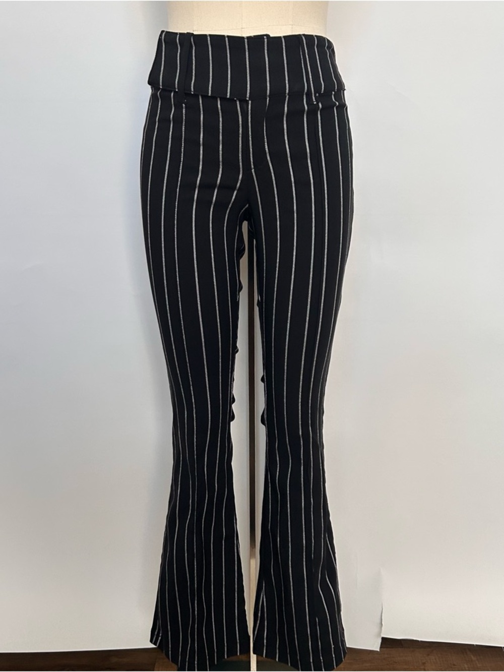 No Boundaries Black & White Pinstripe Pants